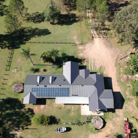 Top View Of The House With Solar — Solar Power Services in Brisbane, QLD
