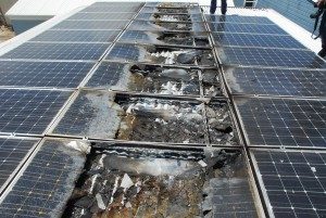 Burned Solar Panel — Solar Power Services in Brisbane, QLD